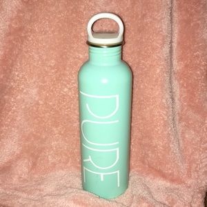Pure stainless steel water bottle.